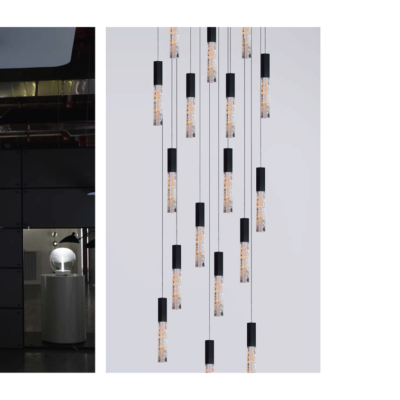 Modern LED Pendant Light Minimalist Square Lobby Hotel Hall Indoor Chandeliers Customized Engineering Lighting Fixtures