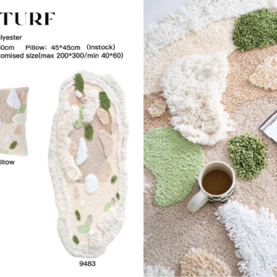G002 Household Moss Flocking Coffee Table Carpet Special-shaped Thickened Bedroom Bed Blanket Non-slip Carpet