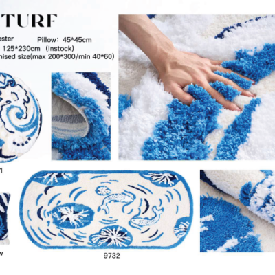 Modern Custom Tufted Acrylic Fiber Microfiber Rug Washable for Living Room and Car Abstract Shapes & Color Blends handmade Mat