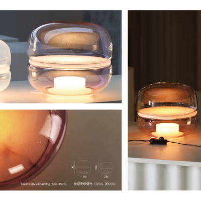 Modern Simple Glass Creative Living Room Lamp Nordic Bedroom Bedside Lamp Personality Glass Marble Decorative Lamp