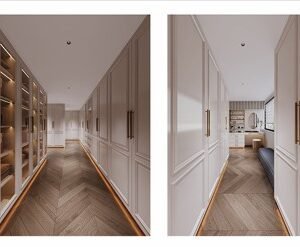 Project Hotel Lobby Decor Wall Panel Fireplace