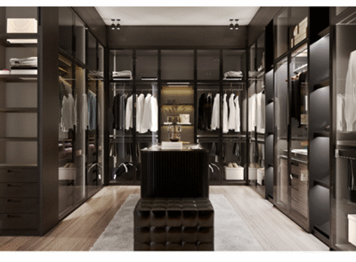 Modern Glass Door Walk in Closet Wardrobe